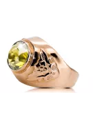 Yellow Peridot Original Vintage 14K Rose Gold Ring Vintage style vrc078r